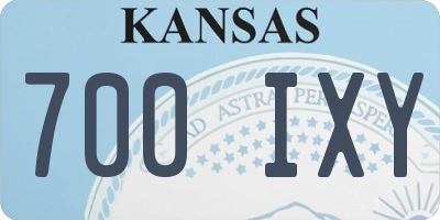 KS license plate 700IXY