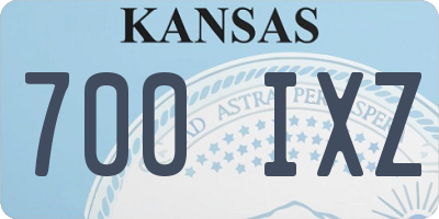 KS license plate 700IXZ