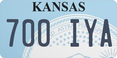 KS license plate 700IYA