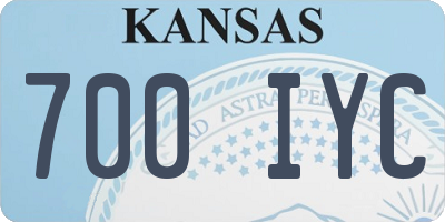 KS license plate 700IYC