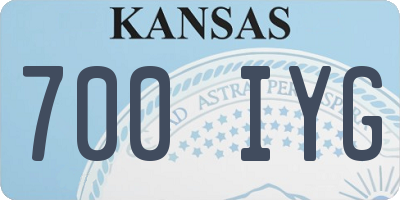 KS license plate 700IYG