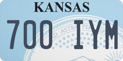 KS license plate 700IYM