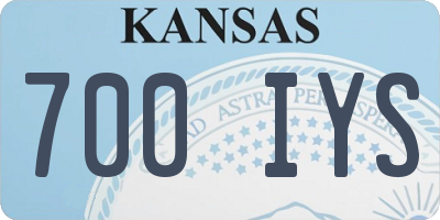 KS license plate 700IYS
