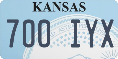 KS license plate 700IYX