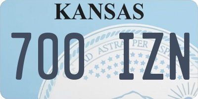 KS license plate 700IZN