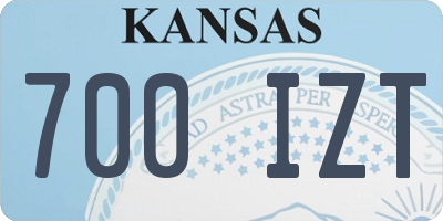KS license plate 700IZT