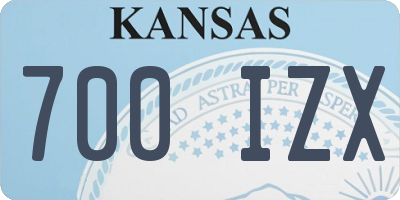 KS license plate 700IZX
