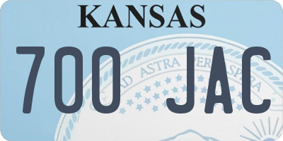 KS license plate 700JAC