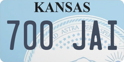 KS license plate 700JAI