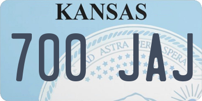 KS license plate 700JAJ