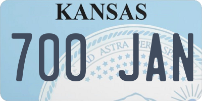 KS license plate 700JAN