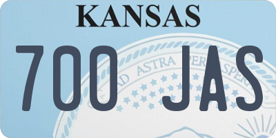 KS license plate 700JAS