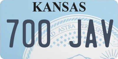 KS license plate 700JAV