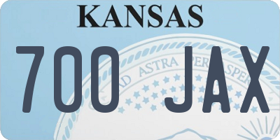 KS license plate 700JAX