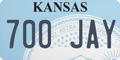 KS license plate 700JAY