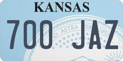 KS license plate 700JAZ