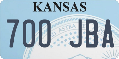KS license plate 700JBA
