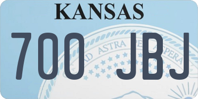 KS license plate 700JBJ