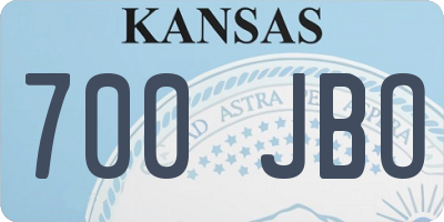 KS license plate 700JBO