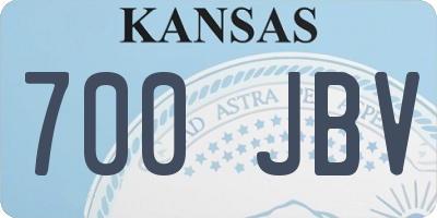 KS license plate 700JBV