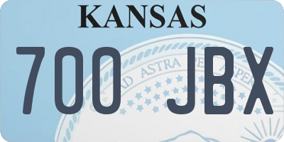 KS license plate 700JBX