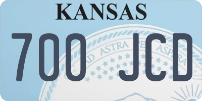 KS license plate 700JCD
