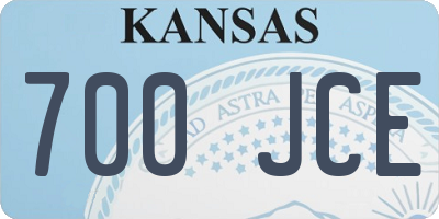 KS license plate 700JCE