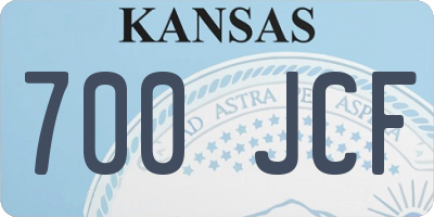 KS license plate 700JCF