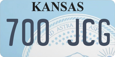 KS license plate 700JCG