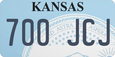 KS license plate 700JCJ