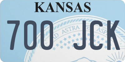 KS license plate 700JCK