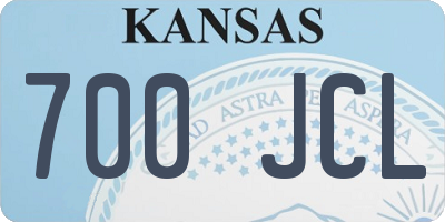 KS license plate 700JCL
