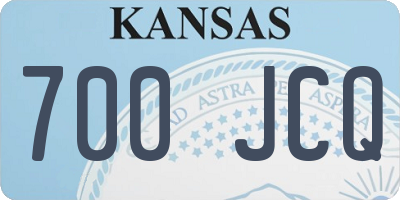KS license plate 700JCQ