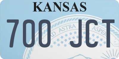 KS license plate 700JCT