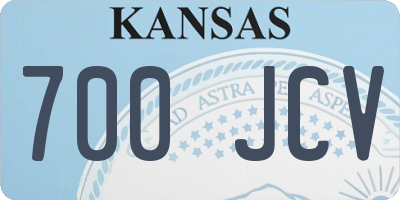 KS license plate 700JCV