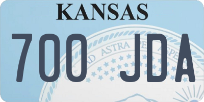 KS license plate 700JDA