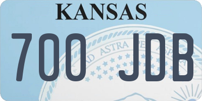 KS license plate 700JDB
