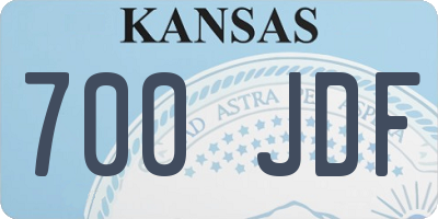 KS license plate 700JDF