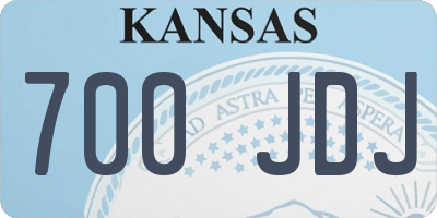 KS license plate 700JDJ