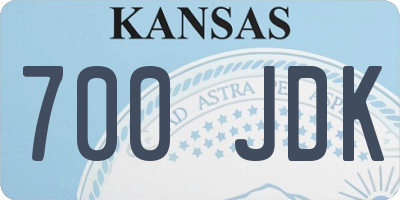 KS license plate 700JDK