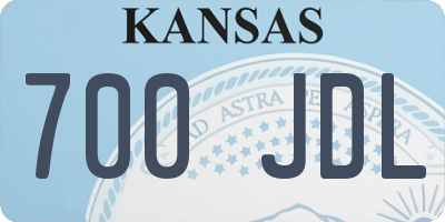 KS license plate 700JDL