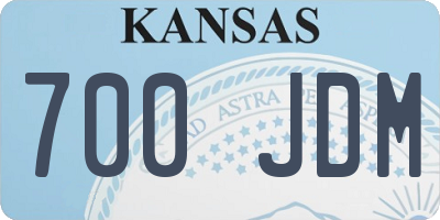 KS license plate 700JDM