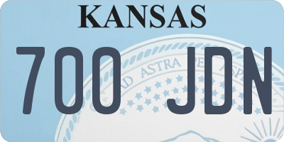 KS license plate 700JDN