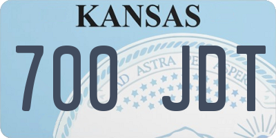KS license plate 700JDT