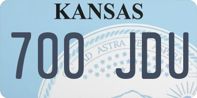 KS license plate 700JDU