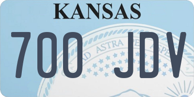 KS license plate 700JDV