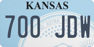 KS license plate 700JDW