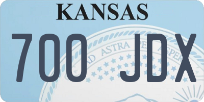 KS license plate 700JDX