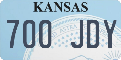 KS license plate 700JDY