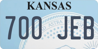 KS license plate 700JEB